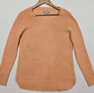 Natural Reflections Vibrant Orange Crew Neck Ribbed Knit Sweater Size M